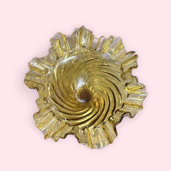 A Ruffled Blown Glass Candy Dish - Picture 2 of 8